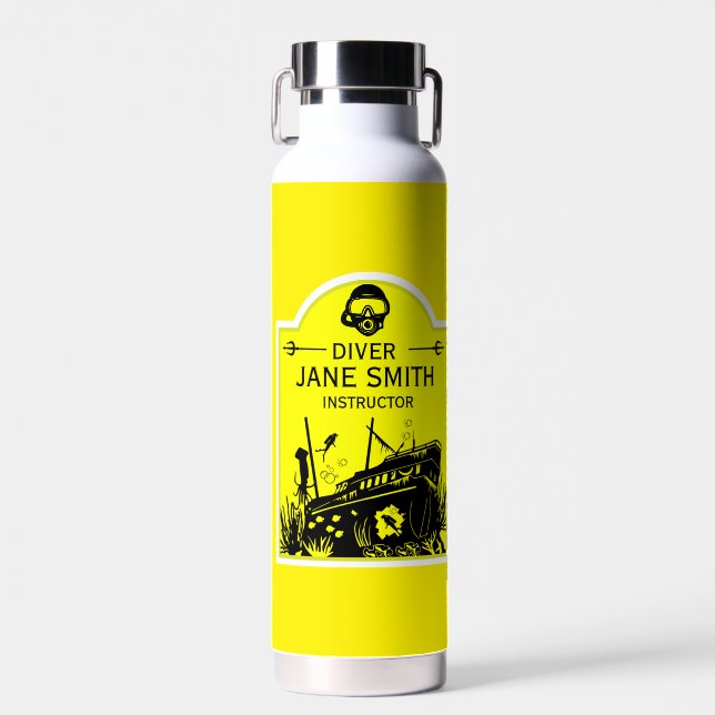 Shipwreck Sea Divers Water Bottle (Front)