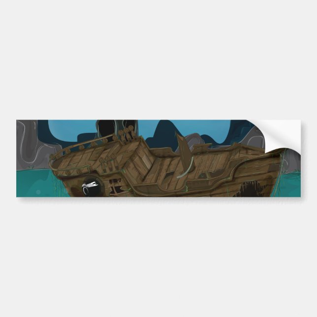 Shipwreck underwater bumper sticker (Front)