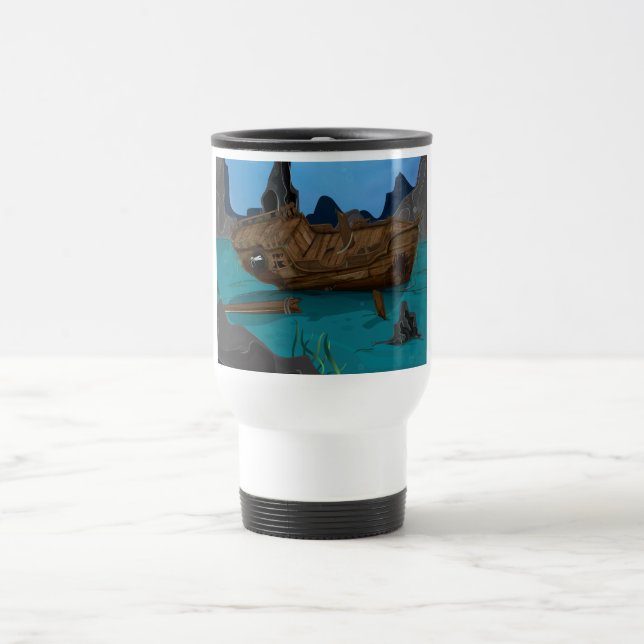 Shipwreck underwater travel mug (Center)