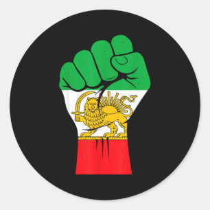 Shir o khorshid, lion and sun iran, persia  classic round sticker