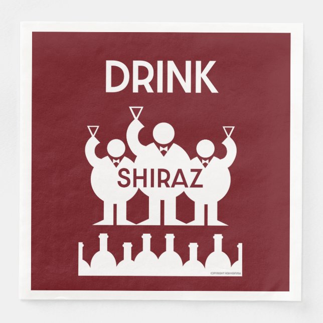 Shiraz Wine Drinkers Napkin (Front)