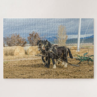 Shire Horses and Plow - 1014 piece Jigsaw Puzzle