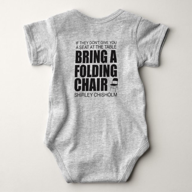 Shirley Chisholm Folding Chair Baby Bodysuit (Back)