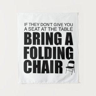 Shirley Chisholm Folding Chair Tapestry   White