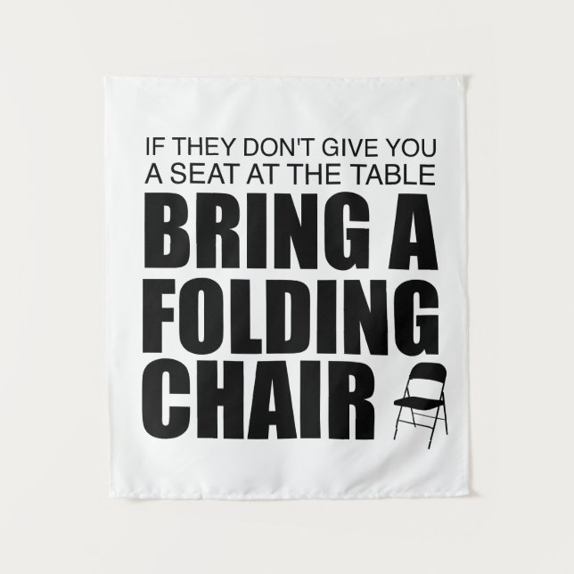 Shirley Chisholm Folding Chair Tapestry | White (Front)