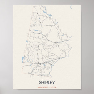 Shirley Massachusetts Street Map Poster