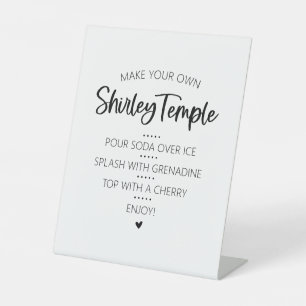 Shirley Temple Bar Drink Pedestal Sign