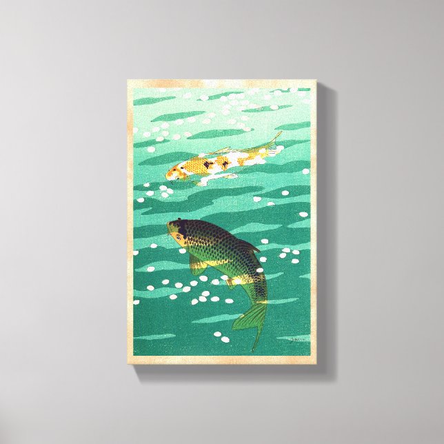 Shiro Kasamatsu Karp Koi fish pond japanese art Canvas Print (Front)