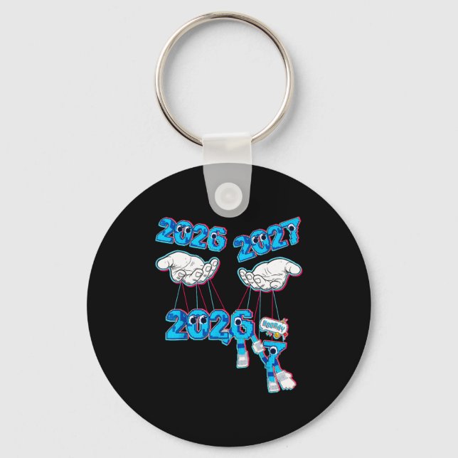 Shirt 2027 7 67 Meme Hand Key Ring (Front)