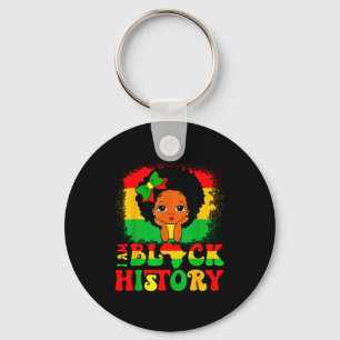Shirt Afro Messy Bun Black History Key Ring
