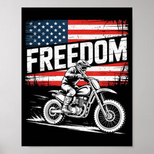Shirt American Flag Dirt Bike Motocross Poster