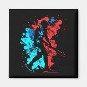 Shirt Baseball Flames Retro Baseball Bats Magnet