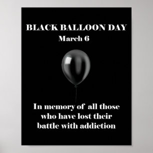 Shirt Black Balloon Day Overdose Awareness Poster