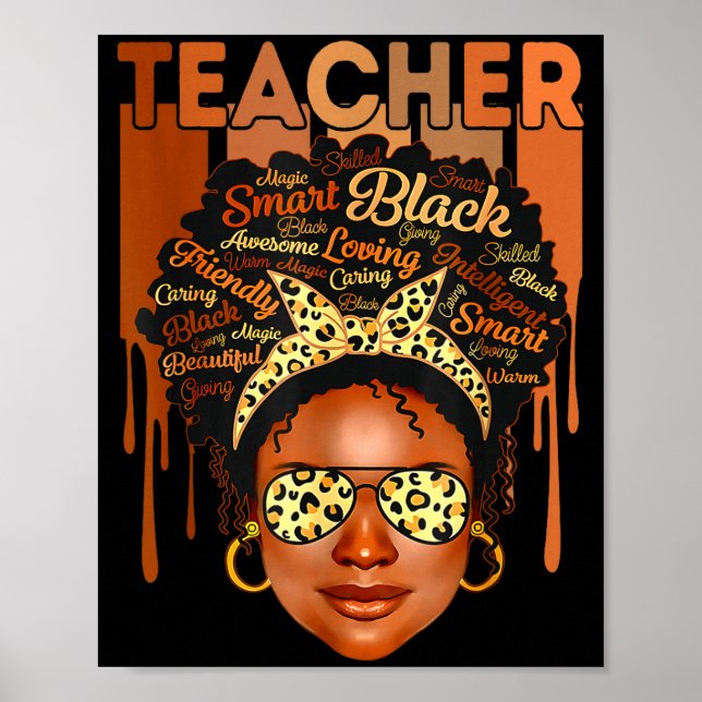 Shirt Black Teacher Magic Black History Poster (Front)