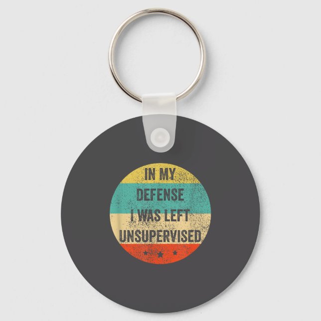 Shirt Defense Left Unsupervised Sarcastic Key Ring (Front)