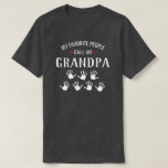 Shirt For Grandpa or Grandma 7 Grandkids Handprint<br><div class="desc">Show your love for your favourite people/grandkids with this one-of-a-kind tshirt! Change the name from grandpa to Poppa, Gramps, Pops, Grandma, Nana, or whatever your grandkids call you. There are currently 7 handprints and names but if you have fewer grandchildren, just delete the handprints - click personalise and then customise...</div>