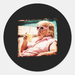 Shirt Funny Vintage Pina Colada Trump 2024 Felon Classic Round Sticker