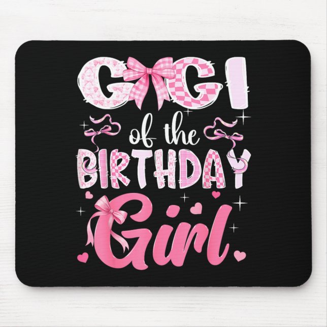 Shirt Gigi Birthday Pink Coquette Bow Mouse Pad (Front)