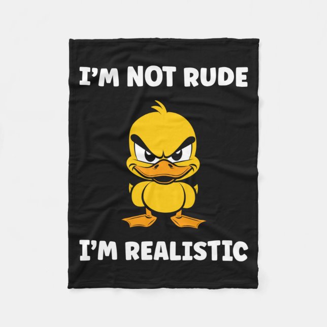 Shirt Grumpy Duck Animal Defiance Not Fleece Blanket (Front)