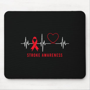 Shirt Heartbeat Heart Stroke Awareness Month Mouse Pad