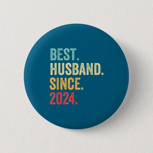 Shirt Husband Since 6 Cm Round Badge (Front)