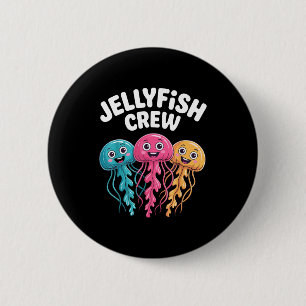 Shirt Jellyfish Crew Cartoon Ocean Birthday 6 Cm Round Badge
