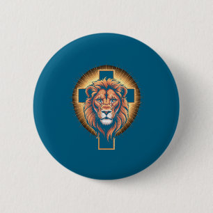 Shirt Jesus Lion Judah Christian 6 Cm Round Badge