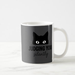 Shirt Judging Silently Black Cat Staring Coffee Mug