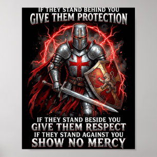 Shirt Knights Templar Warrior Protection Respect Poster