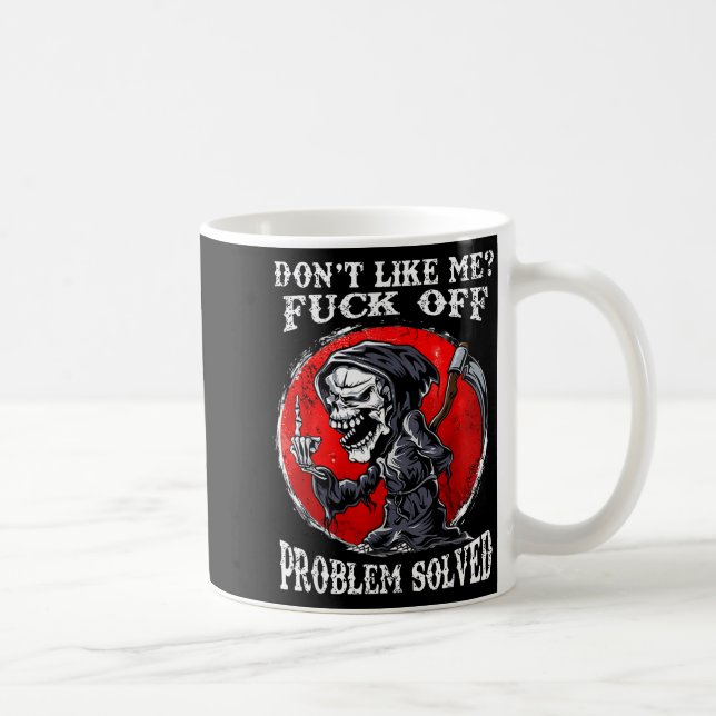 Shirt Like Off Problem Solved Skull Coffee Mug (Right)