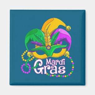Shirt Mardi Gras Mask Feather Jester Magnet