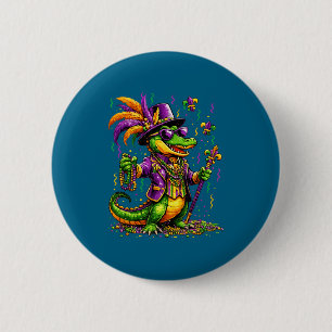 Shirt Mardigator Mardi Gras Alligator Costume 6 Cm Round Badge