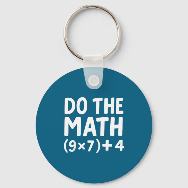 Shirt Math 67 Meme Six Seven Key Ring (Front)