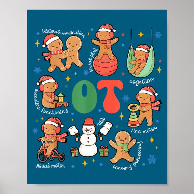 Shirt Occupational Therapy Ot Gingerbread Christma Poster (Front)