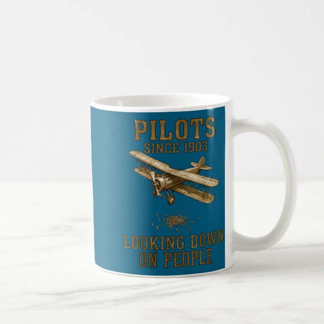 Shirt Pilot Flying Airplane Yes Adventure Coffee Mug (Right)