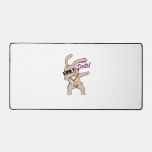 Shirt Rabbit Dance Dabbing Easter Bunny Desk Mat