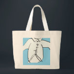 Shirt Silhouette Fun Blue Kids Large Tote Bag<br><div class="desc">Large Tote Bag</div>