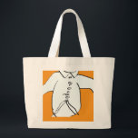 Shirt Silhouette Fun Orange Kids Large Tote Bag<br><div class="desc">Large Tote Bag</div>