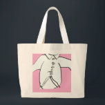 Shirt Silhouette Fun Pink Kids Large Tote Bag<br><div class="desc">Large Tote Bag</div>