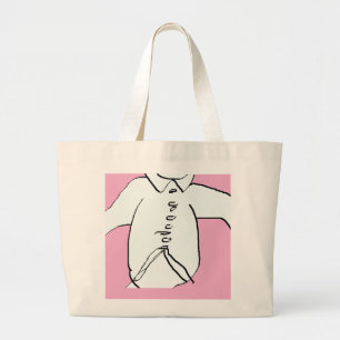 Shirt Silhouette Fun Pink Kids Large Tote Bag