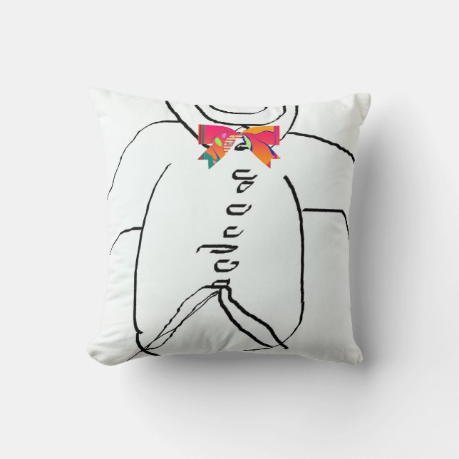 Shirt Silhouette With Bow Fun Kids Cushion (Front)