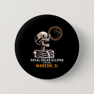 Shirt Skeleton Solar Eclipse Marion Illinois 6 Cm Round Badge
