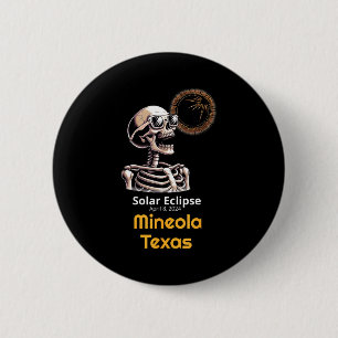 Shirt Skeleton Solar Eclipse Mineola Texas 6 Cm Round Badge