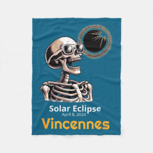 Shirt Skeleton Solar Eclipse Vincennes Indiana Fleece Blanket