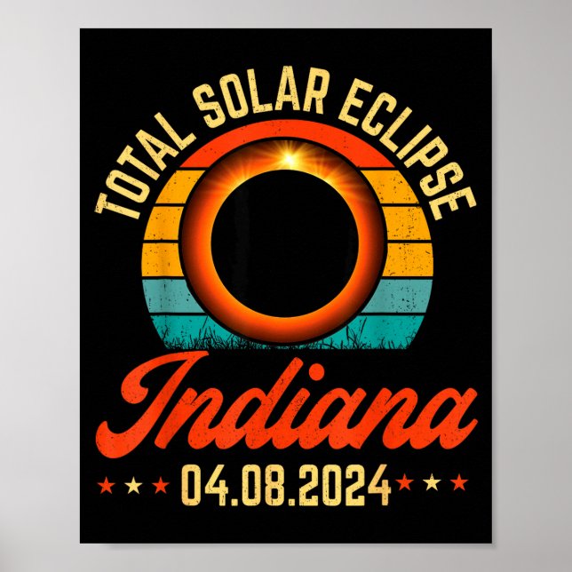 Shirt Solar Eclipse Indiana Total Solar Poster (Front)
