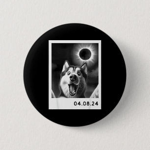 Shirt Solar Eclipse Totality Siberian Husky 6 Cm Round Badge