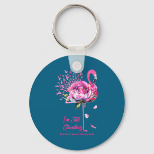 Shirt Still Standing Flamingo Breast Cancer Key Ring