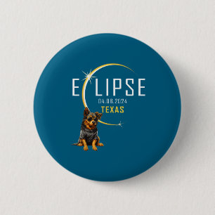 Shirt Texas Total Solar Eclipse Dog 6 Cm Round Badge