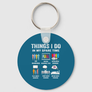 Shirt Things Spare Time Hobby Running Key Ring