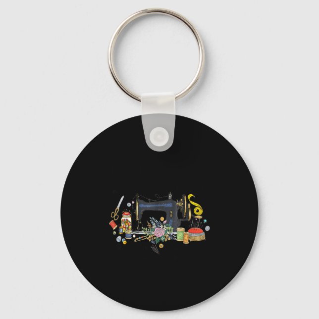 Shirt Things Spare Time Sewing Quilting Key Ring (Front)